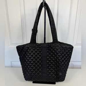 Oliver Thomas Large Tote Bag Women’s Black Quilted Shoulder Gym Travel Purse